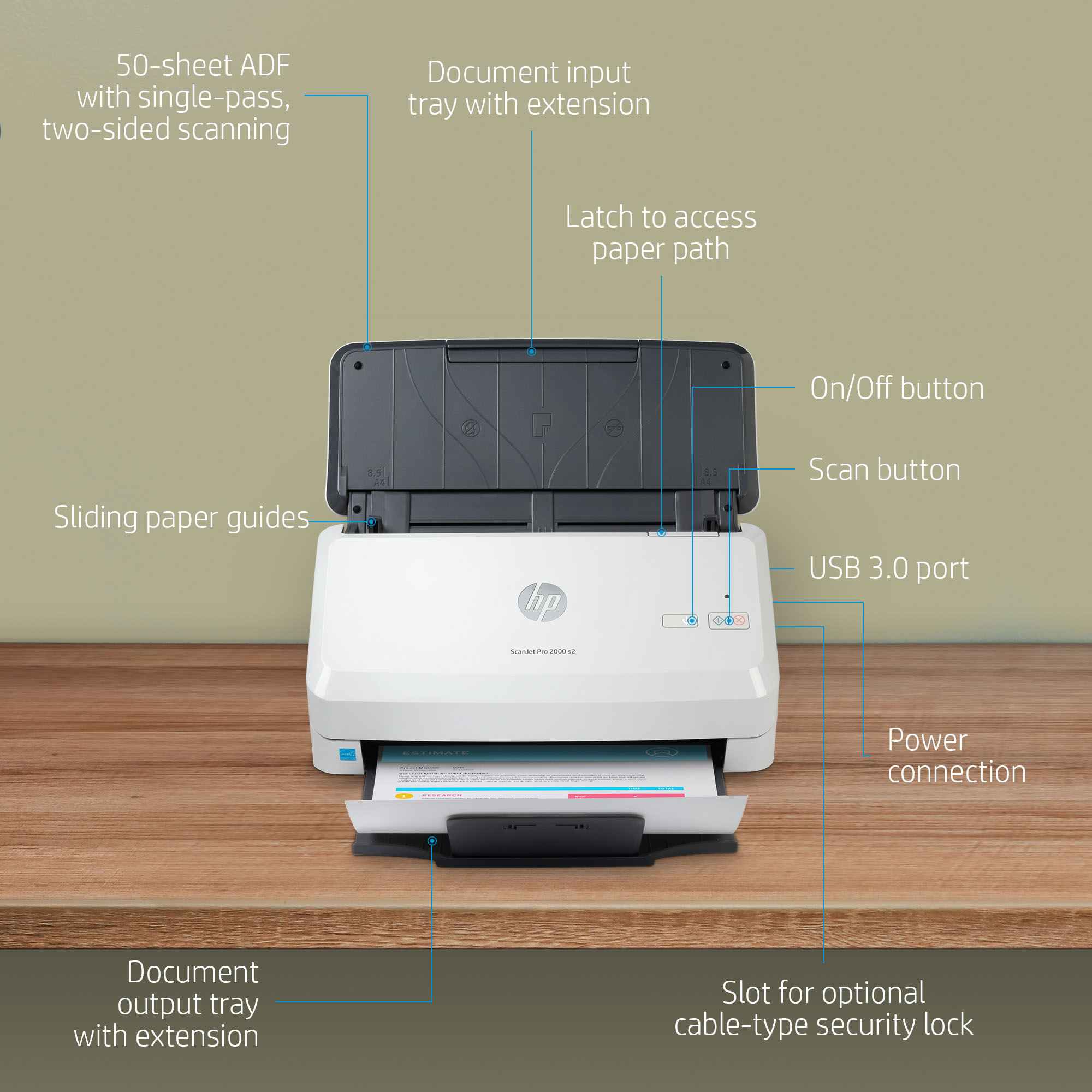 HP ScanJet Pro 2000 S2 Scanner - Image 4
