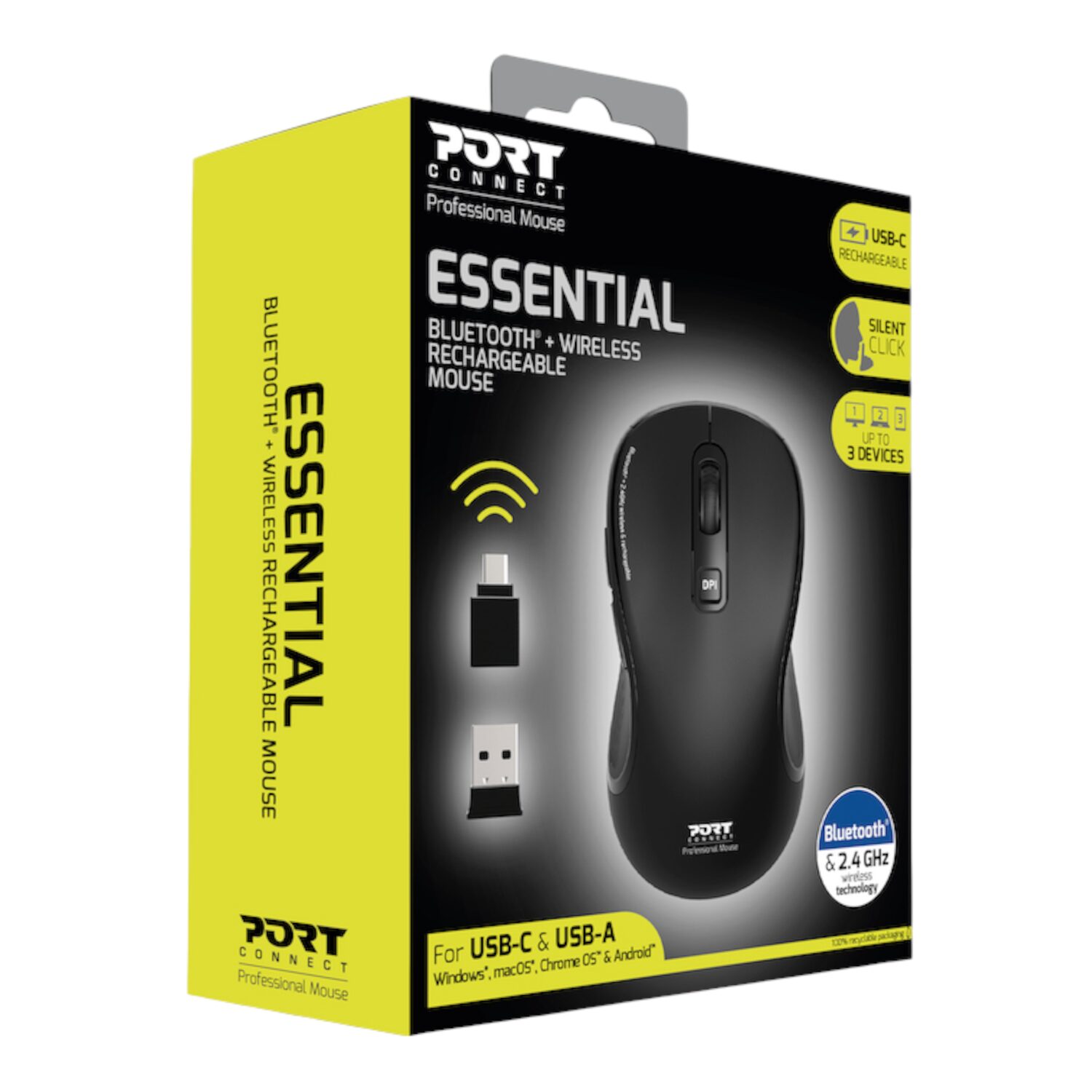 Port Essential Wireless Black Mouse - Image 6
