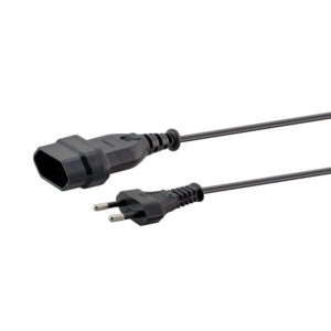 1M 2-PIN EURO PLUG TO 2-PIN EURO SOCKET