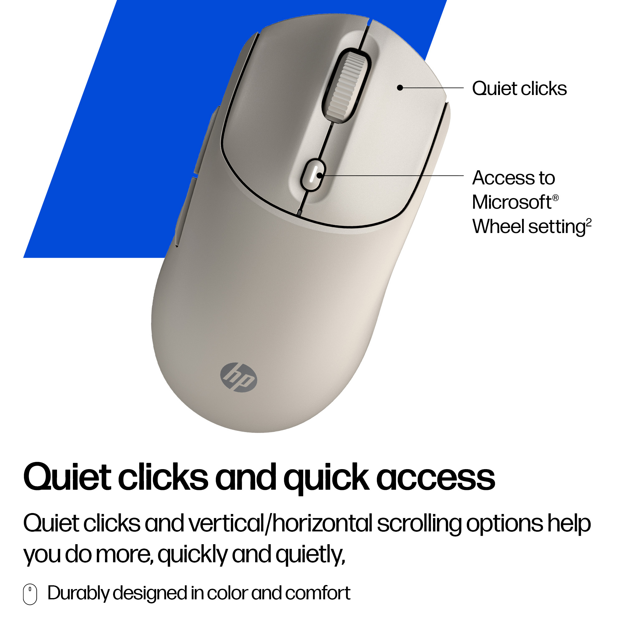 HP 400 Quiet Wireless Purple Mouse - Image 3
