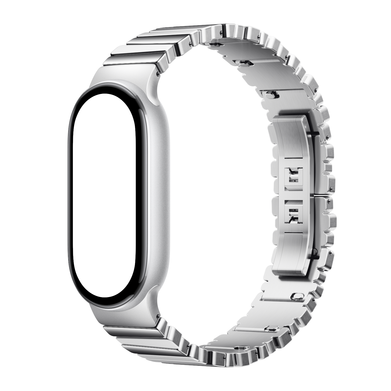 Xiaomi Smart Band 10 Asymmetrical Metal Strap – Silver - Image 3