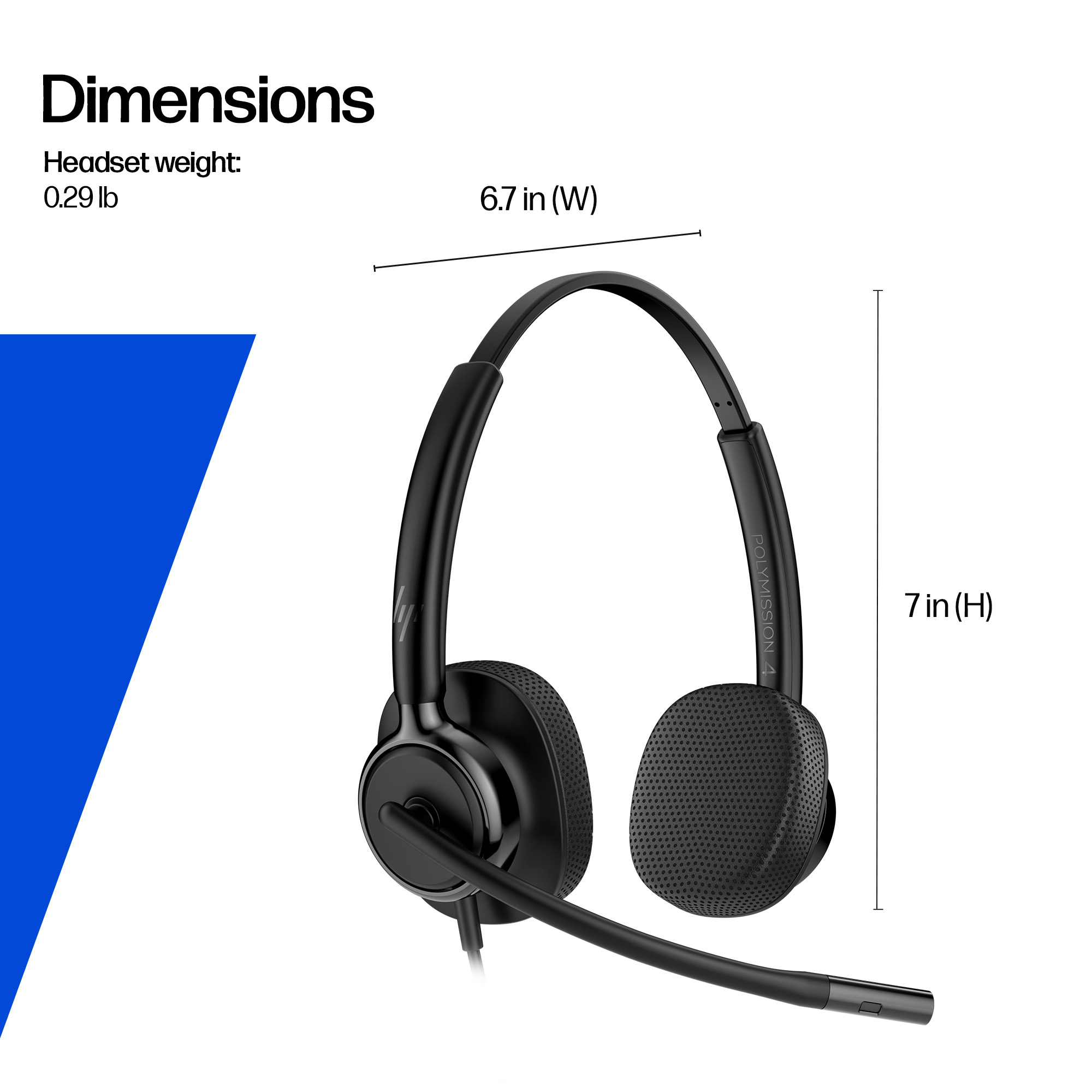 HP Poly Mission 425 Stereo USB Wired Headset Classic - Image 4