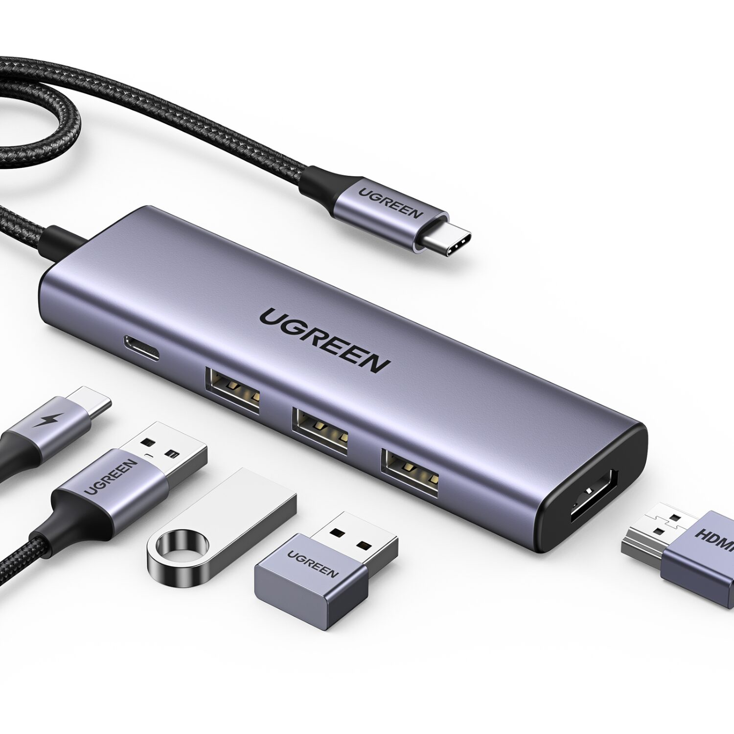 UGREEN Revodok 5-in-1 Type-C Hub | 4K HDMI | Type-C | USB3.0 - Image 4