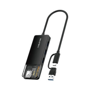 CABLETIME CB05B 20CM 4-PORT USB3.2 10GBPS HUB WITH USB TYPE-C/A ADAPTER (CT-HUBT5-PB)