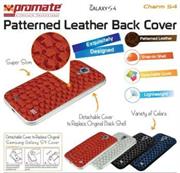 Promate Grey Charm.S4 Premium Leather Back Cover
