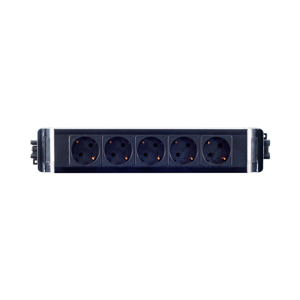 5-WAY EU PWR WITH GST18 F/M PLUG 16A 250V BLK*