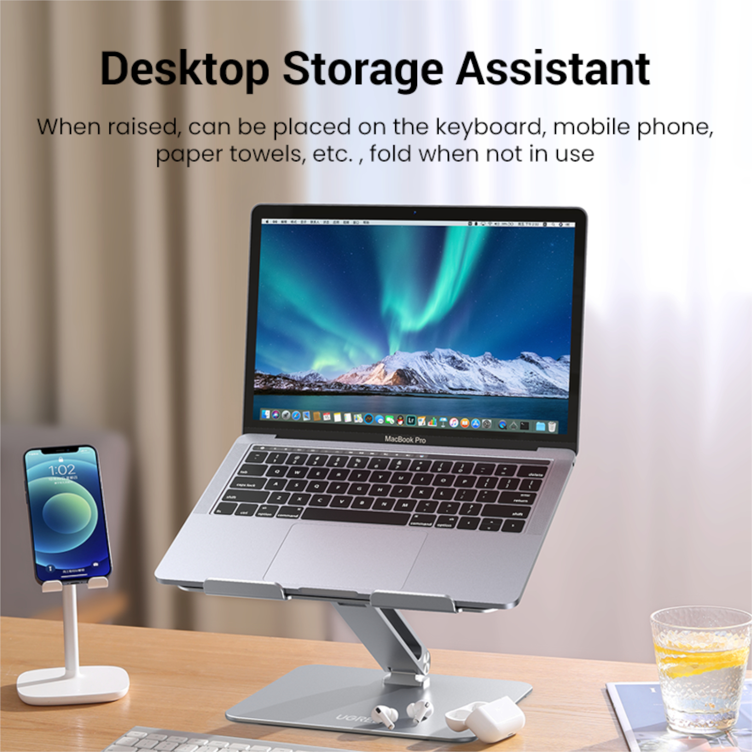 UGREEN Adjustable Laptop Stand (Silver) - Image 3
