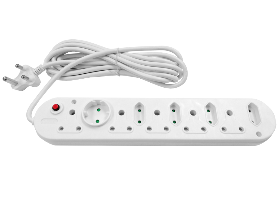 Locally Sourced Multi Plug 5x16A 5x5A 5m Cord White