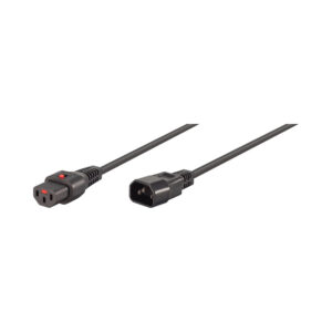 2M C13 F TO C14 M LOCKABLE POWER CABLE BLACK