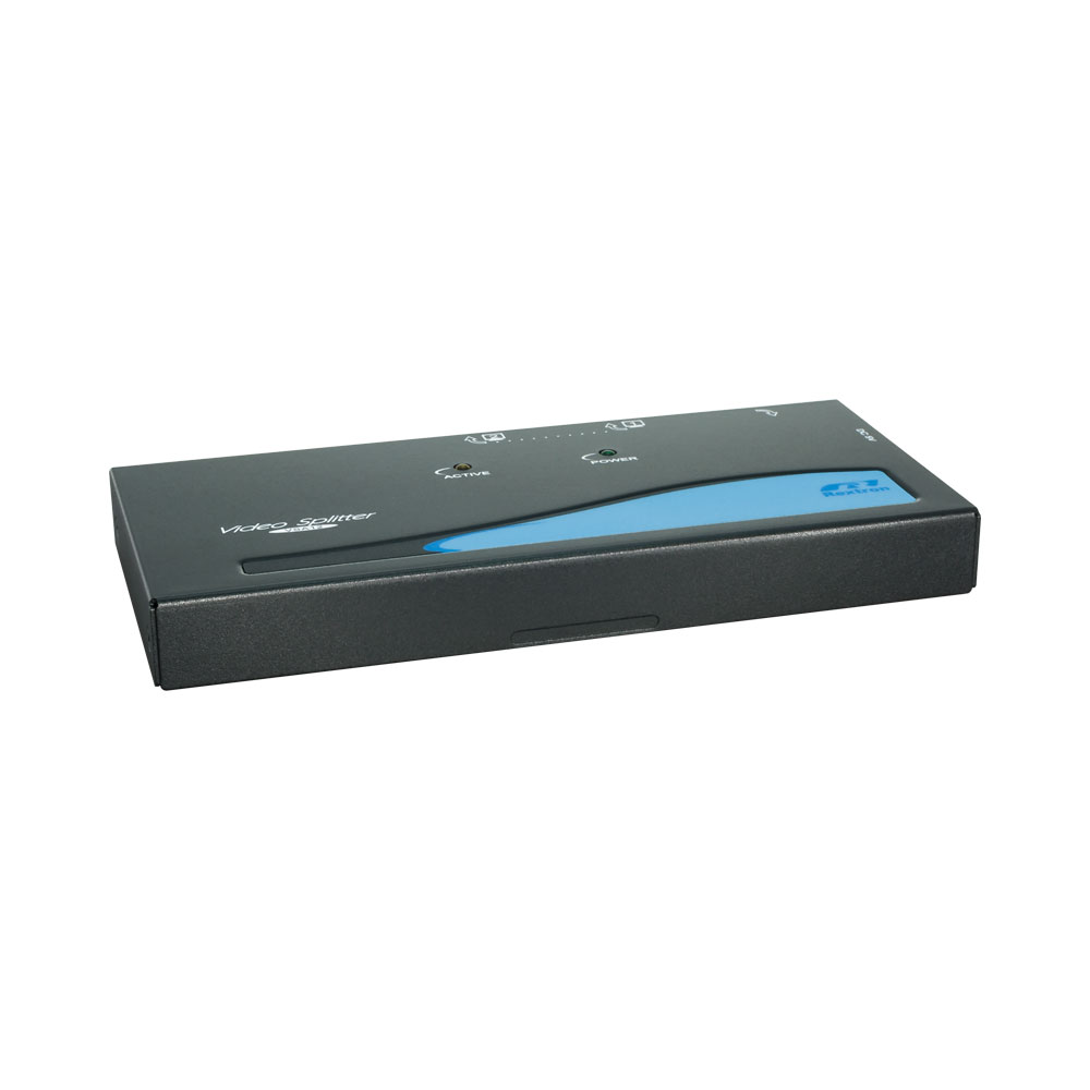 REXTRON VIDEO SPLITTER-1IN,2OUT 350 MHZ, METALCASE