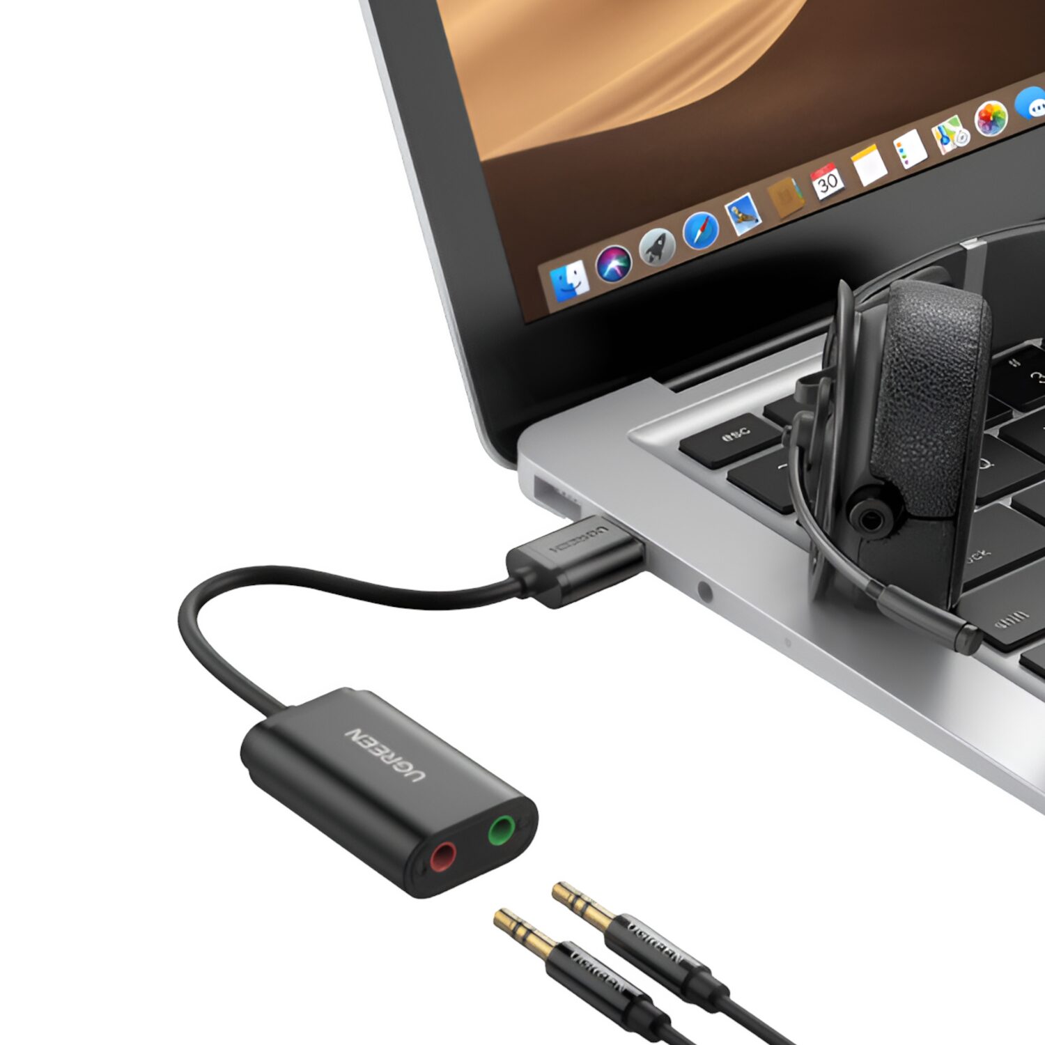 UGREEN USB to 3.5mm External Stereo Sound Adapter - Black - Image 5