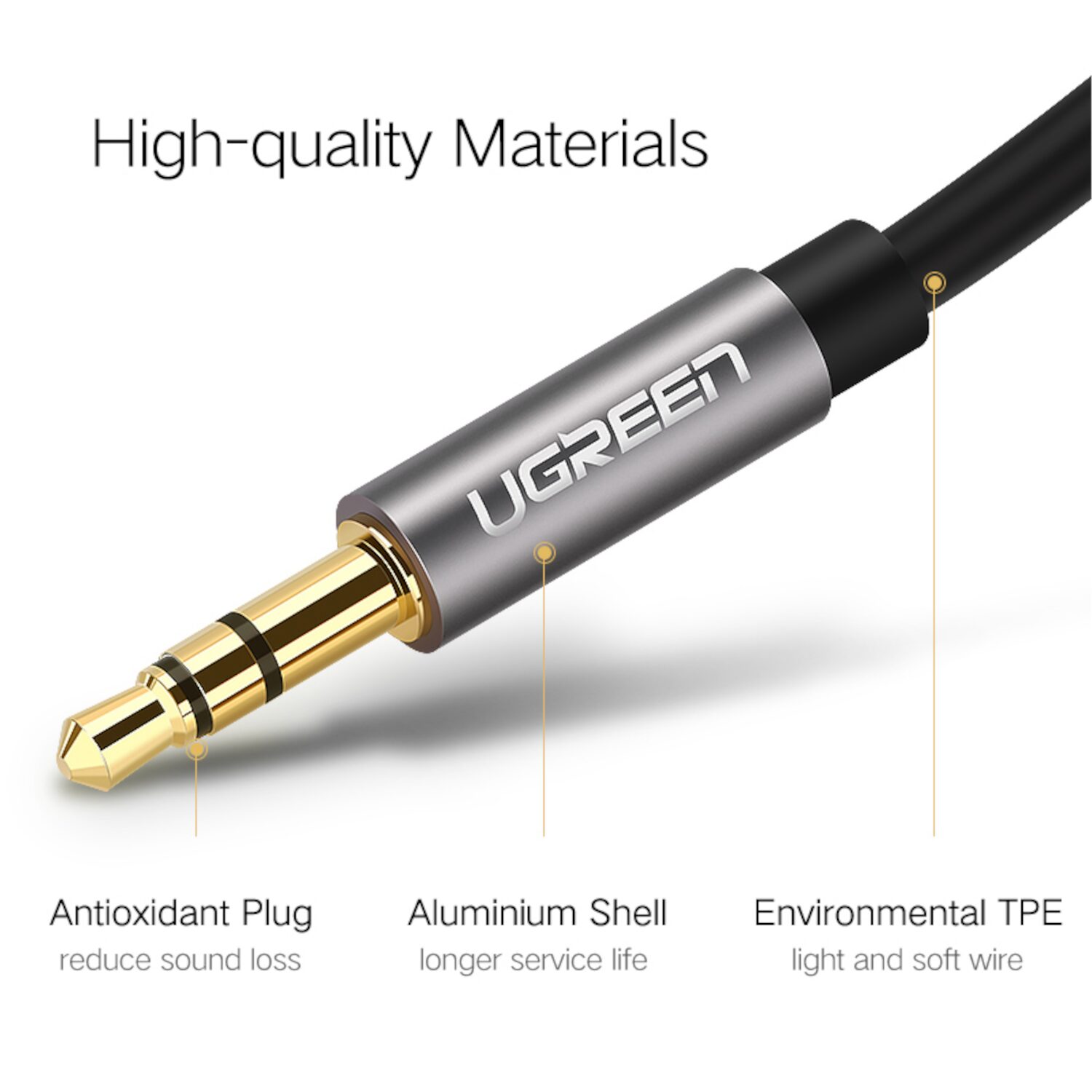 UGREEN 3.5mm Aux Cable 2m - Image 3