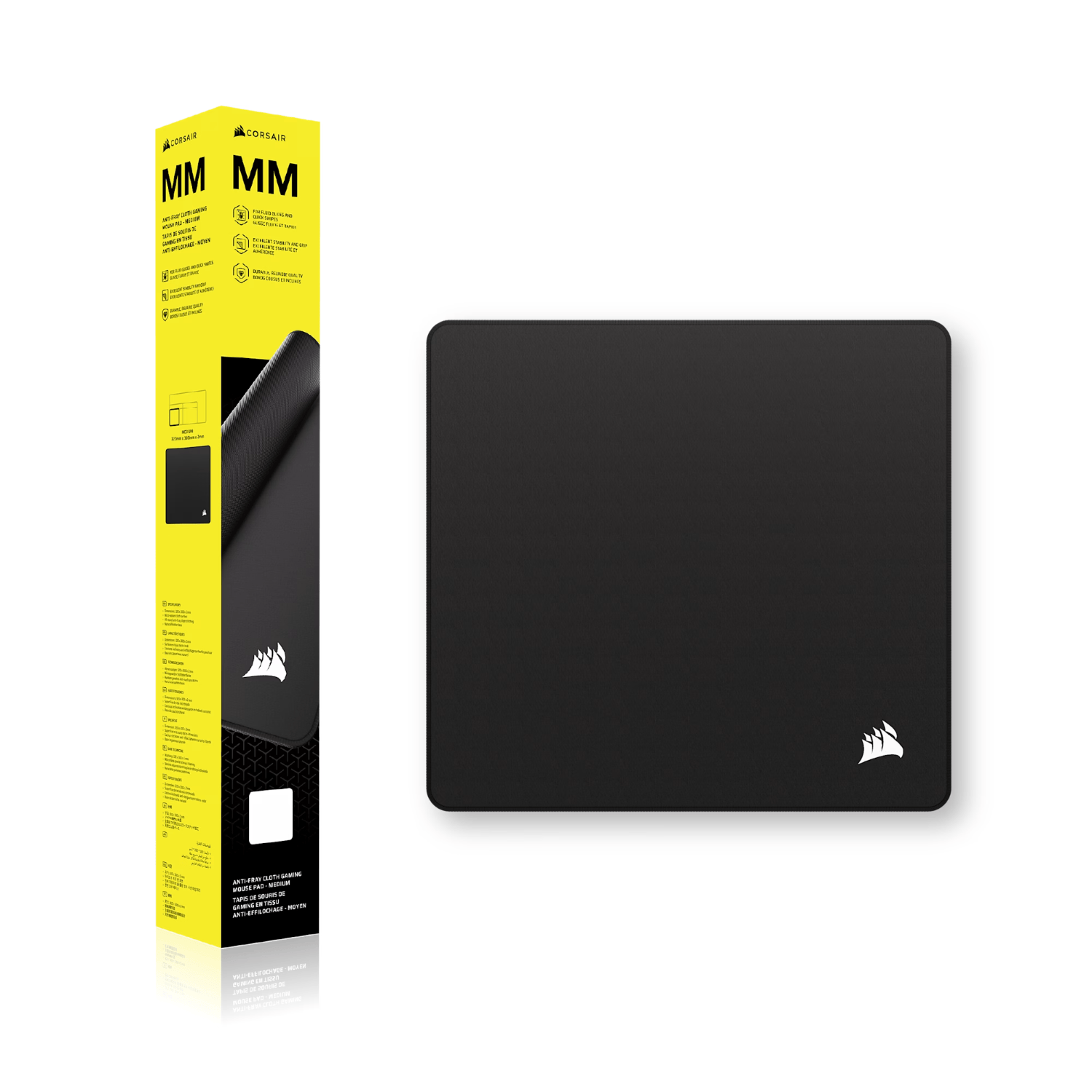 Corsair MM Anti-fray Cloth Gaming Mouse Pad Medium - Black - Image 6