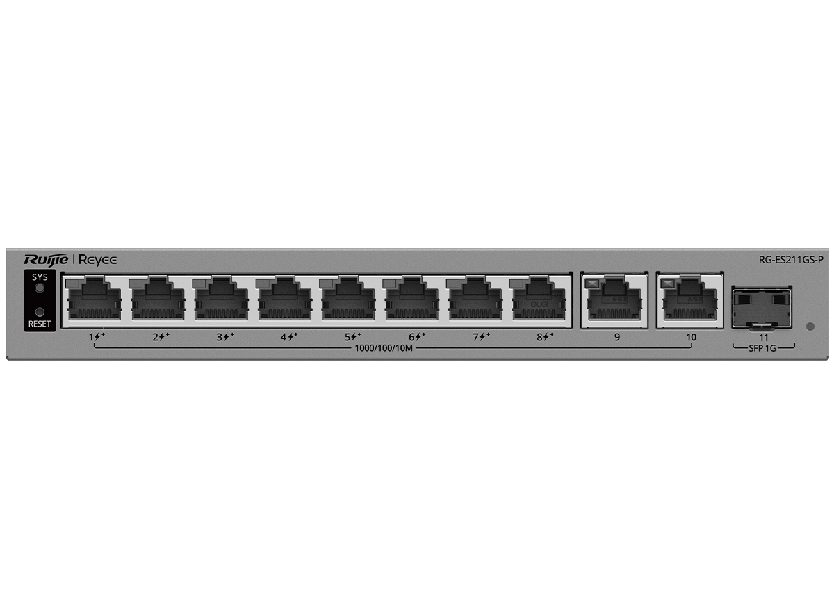 Reyee 10 Port Gigabit with 8 PoE 120W 1SFP Uplink Smart Managed Switch
